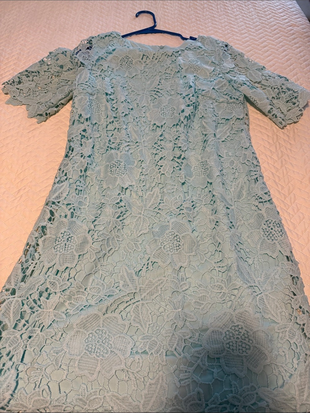 Studio One Mint Blue Floral Lace Midi Dress